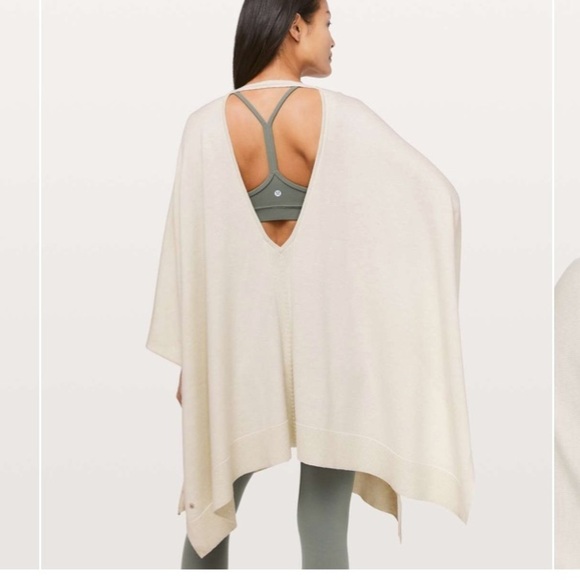 Lululemon free to coast poncho sweater heathered dove gray 13113 - Picture 5 of 13
